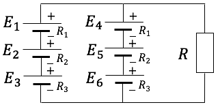 Рис. 3. Смешанное соединение источников питания