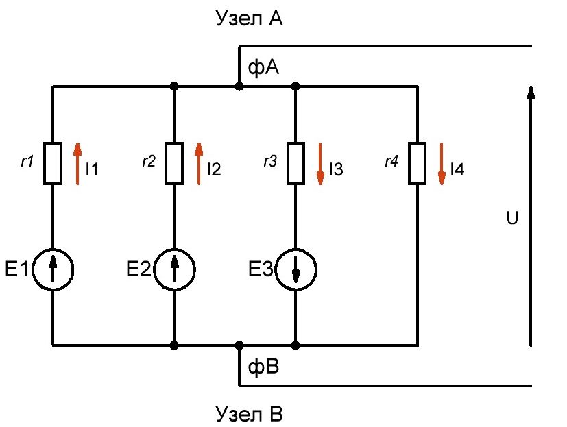 Рисунок 4 – Реальные направления токов.